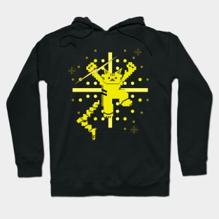 Cat Lightning Retro Gaming Yellow Hoodie